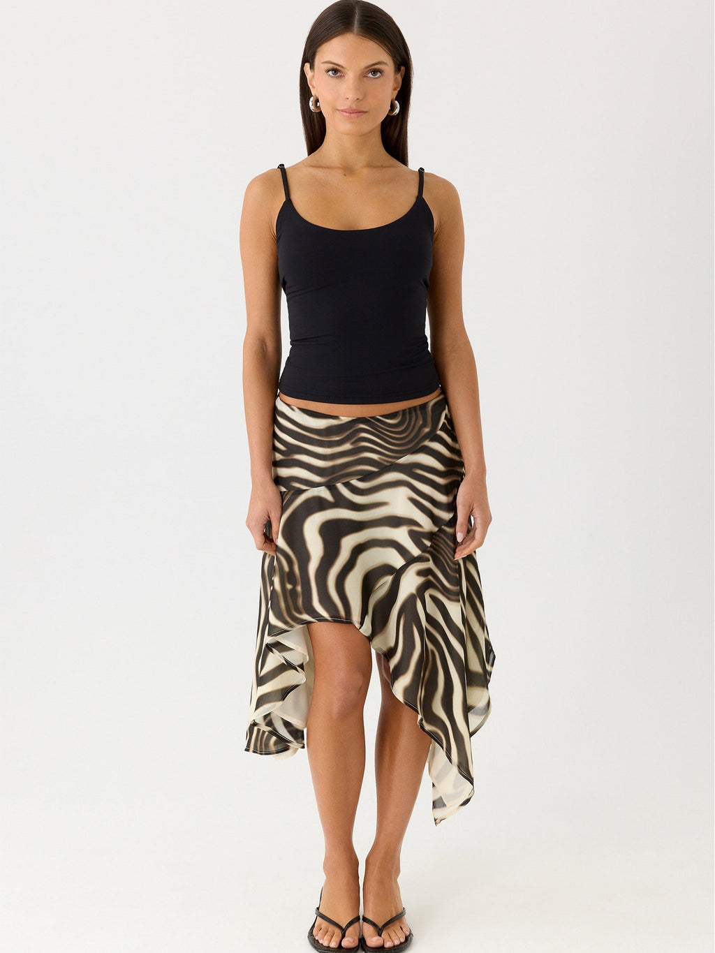 Mei Flow Asymmetric Midi Skirt