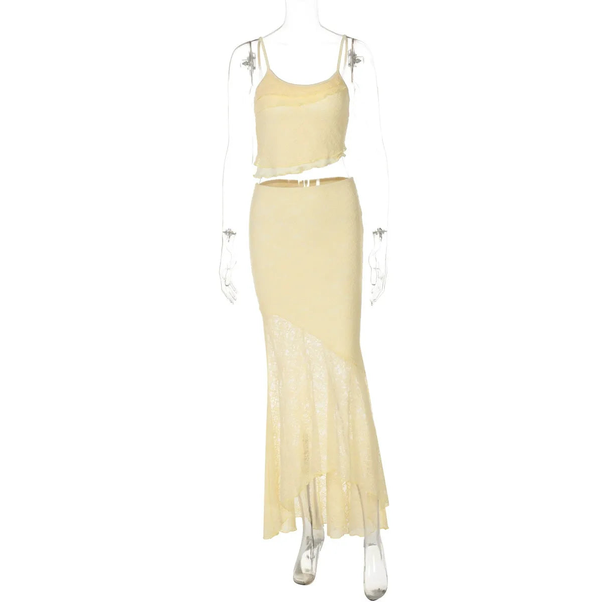 Lace Trim Cami Top & Maxi Skirt Set