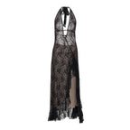 Cyra Lace Halter Maxi Dress