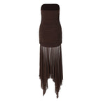 Xiu Strapless Mesh Maxi Dress