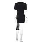 Buckle Detail Draped Mini Dress