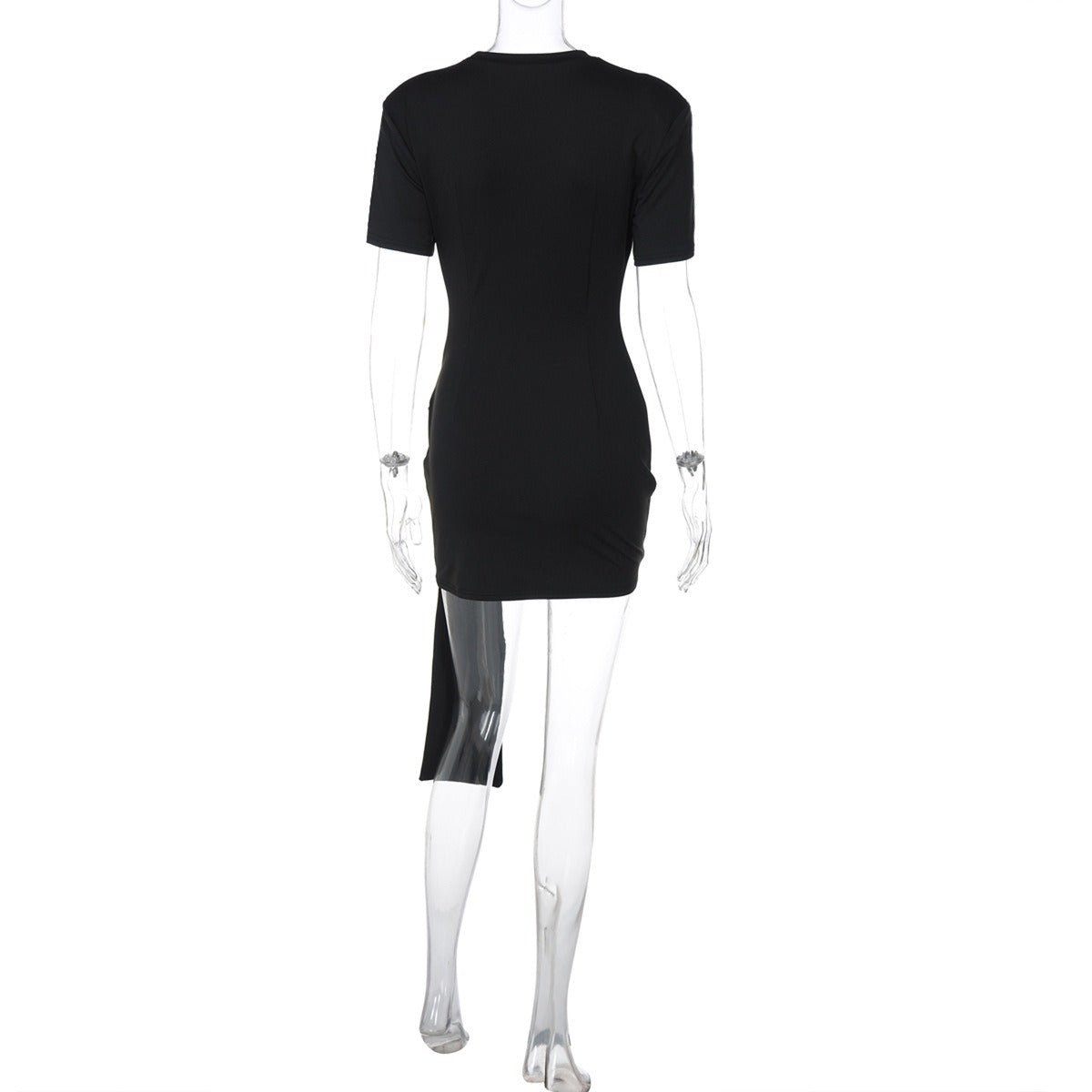 Buckle Detail Draped Mini Dress