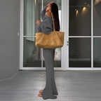 Knit Top & Flared Pants Set