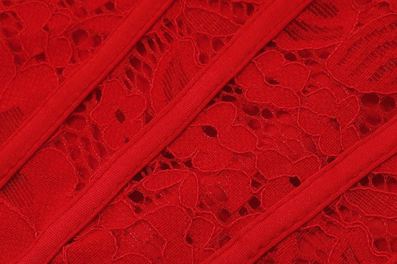 Mina Lace Corset Drape Mini Dress
