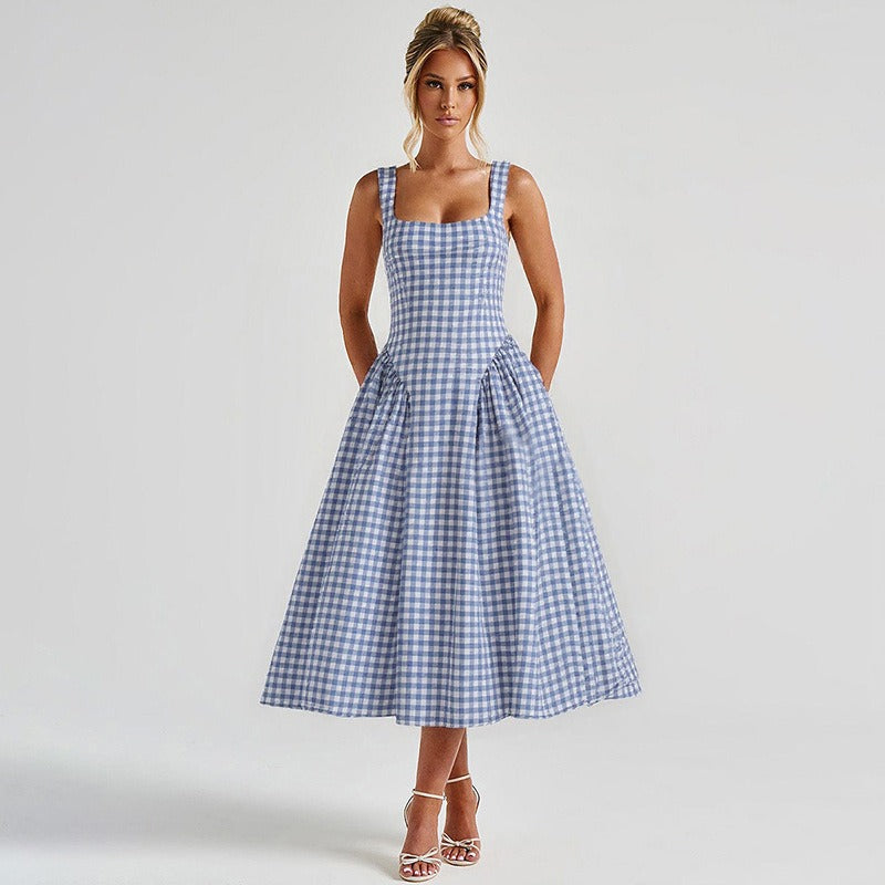 Althea Gingham Midi Dress