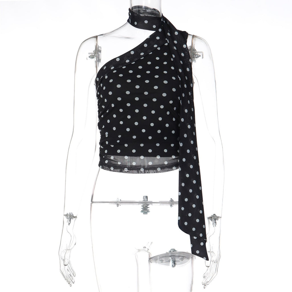 One-Shoulder Choker Top