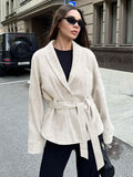 Kaia Belted Shawl Collar Blazer Jacket