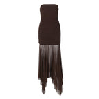 Xiu Strapless Mesh Maxi Dress