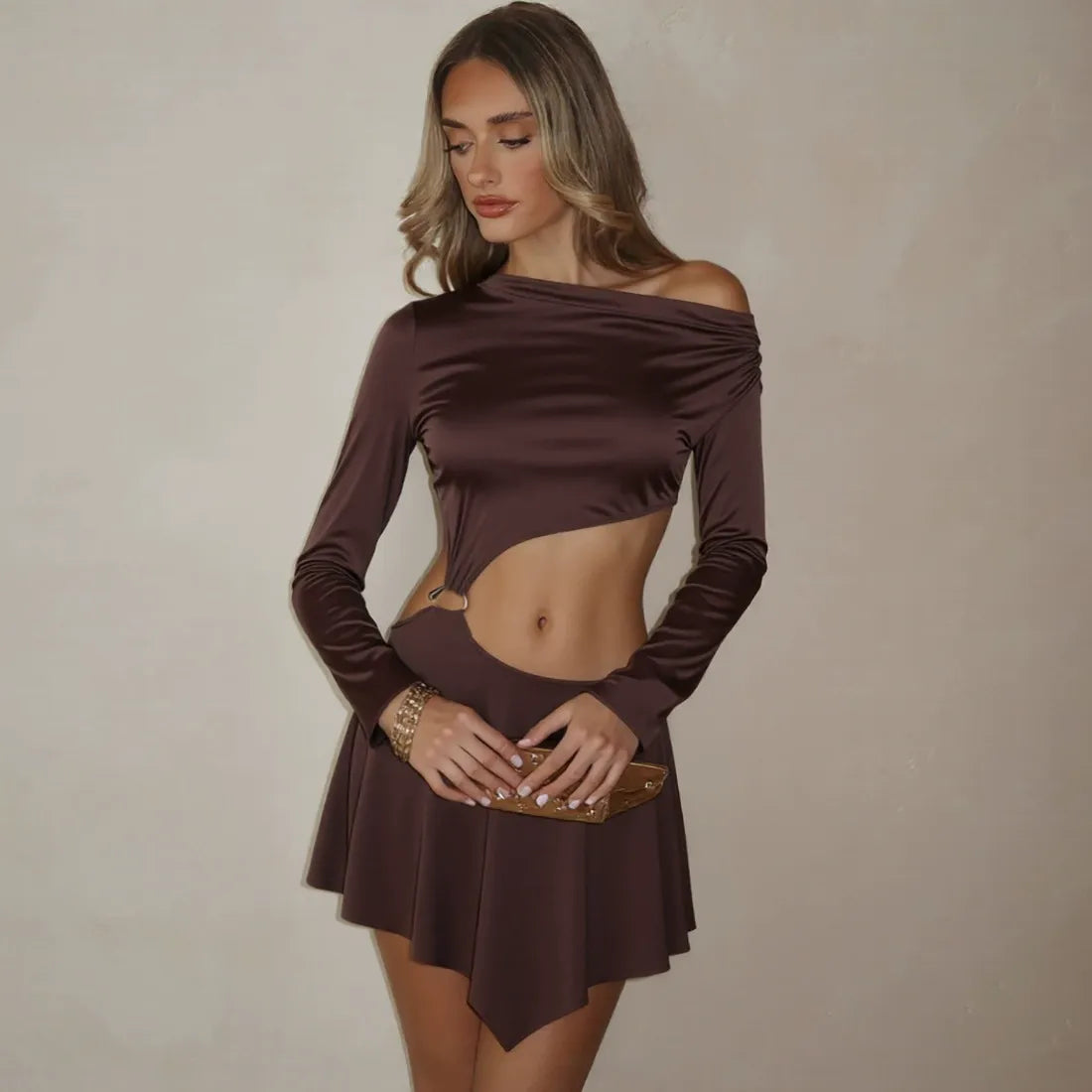 Vivia One Shoulder Cut-Out Mini Dress