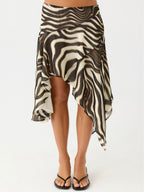 Mei Flow Asymmetric Midi Skirt