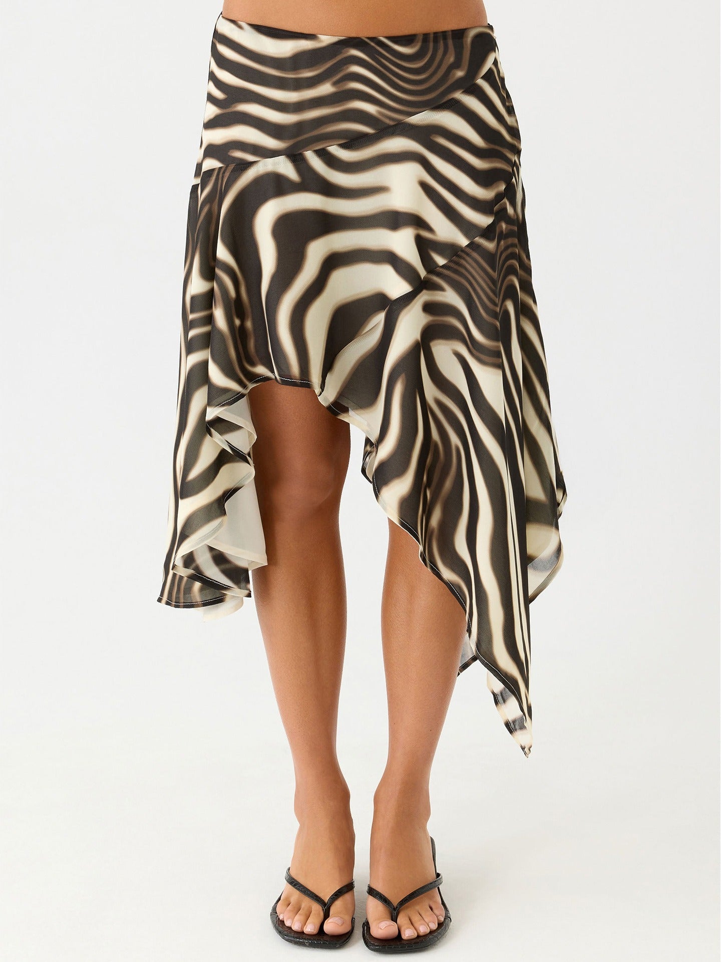 Mei Flow Asymmetric Midi Skirt