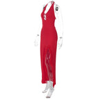 Veda Halter Slit Maxi Dress