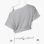 97 Off-Shoulder Cropped Sweatshirt