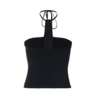 Yasmin Sequin Trim Halter Tube Top