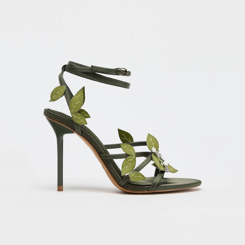 Maxine Botanical Leaf Stiletto Sandals