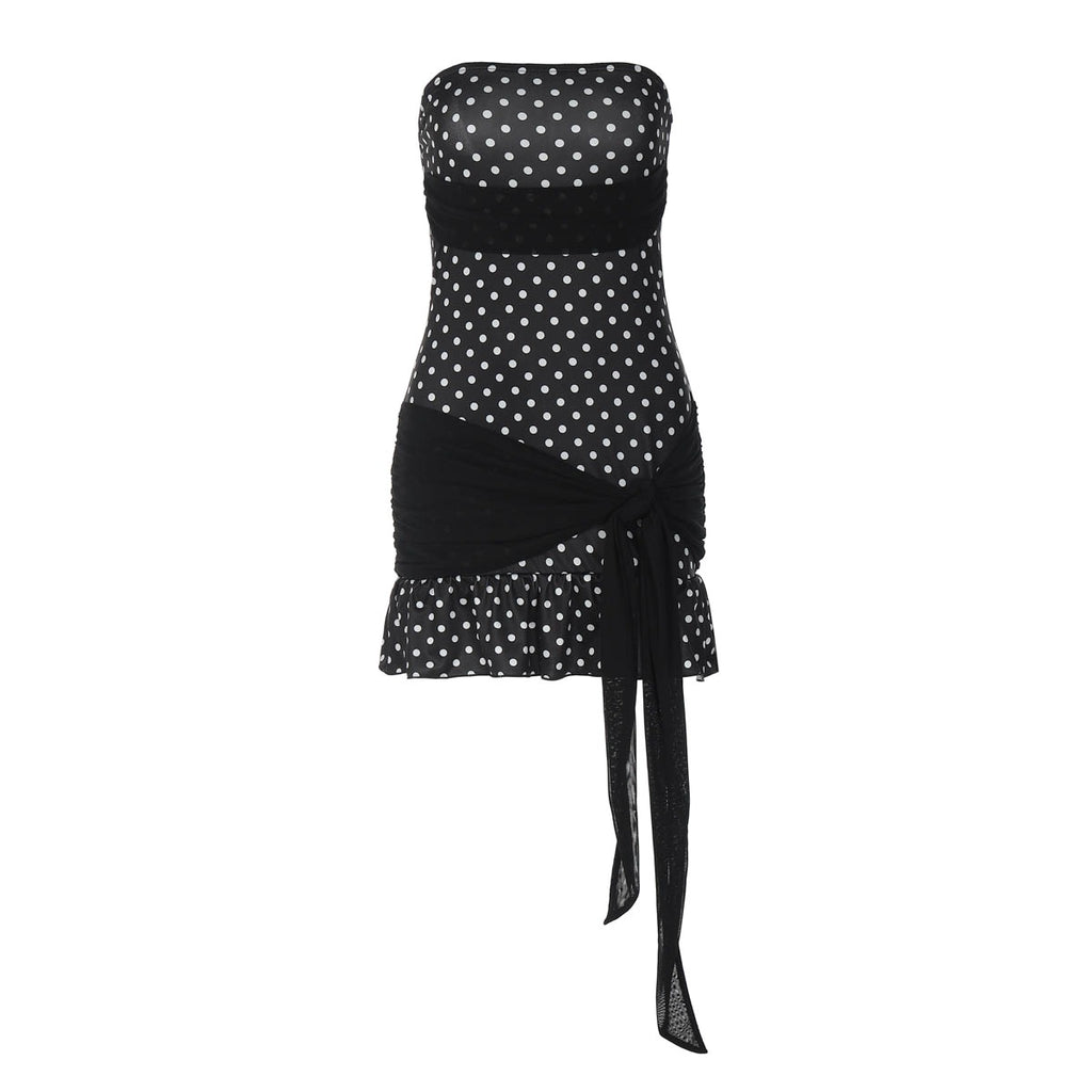 Hana Polka Dot Strapless Mini Dress