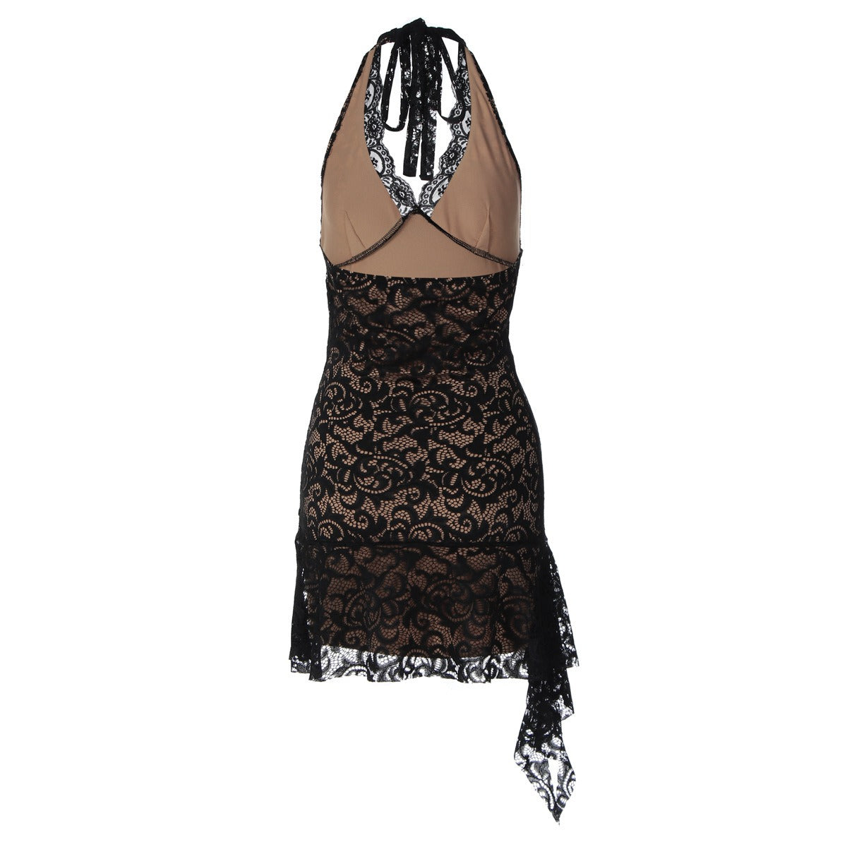 Vivien Lace Halter Mini Dress
