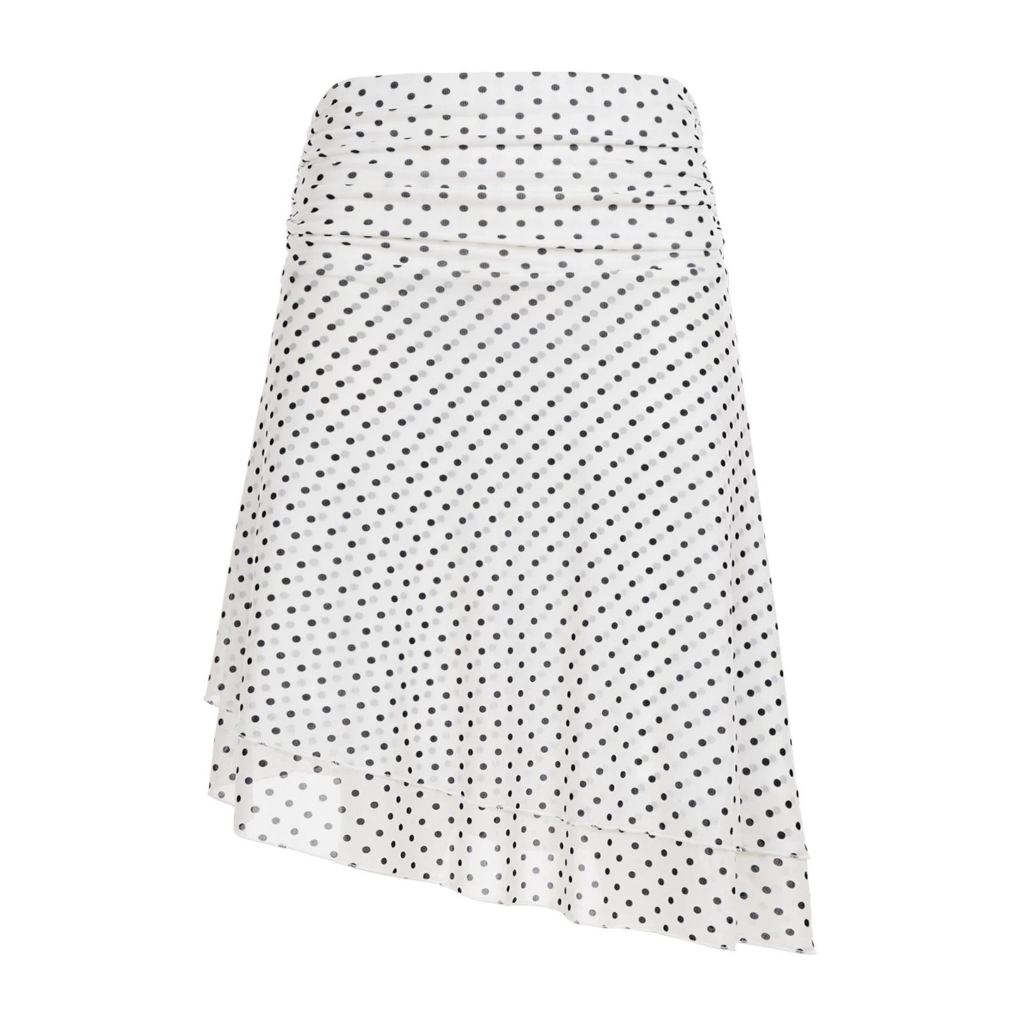 Wen Polka Dot Asymmetrical Midi Skirt
