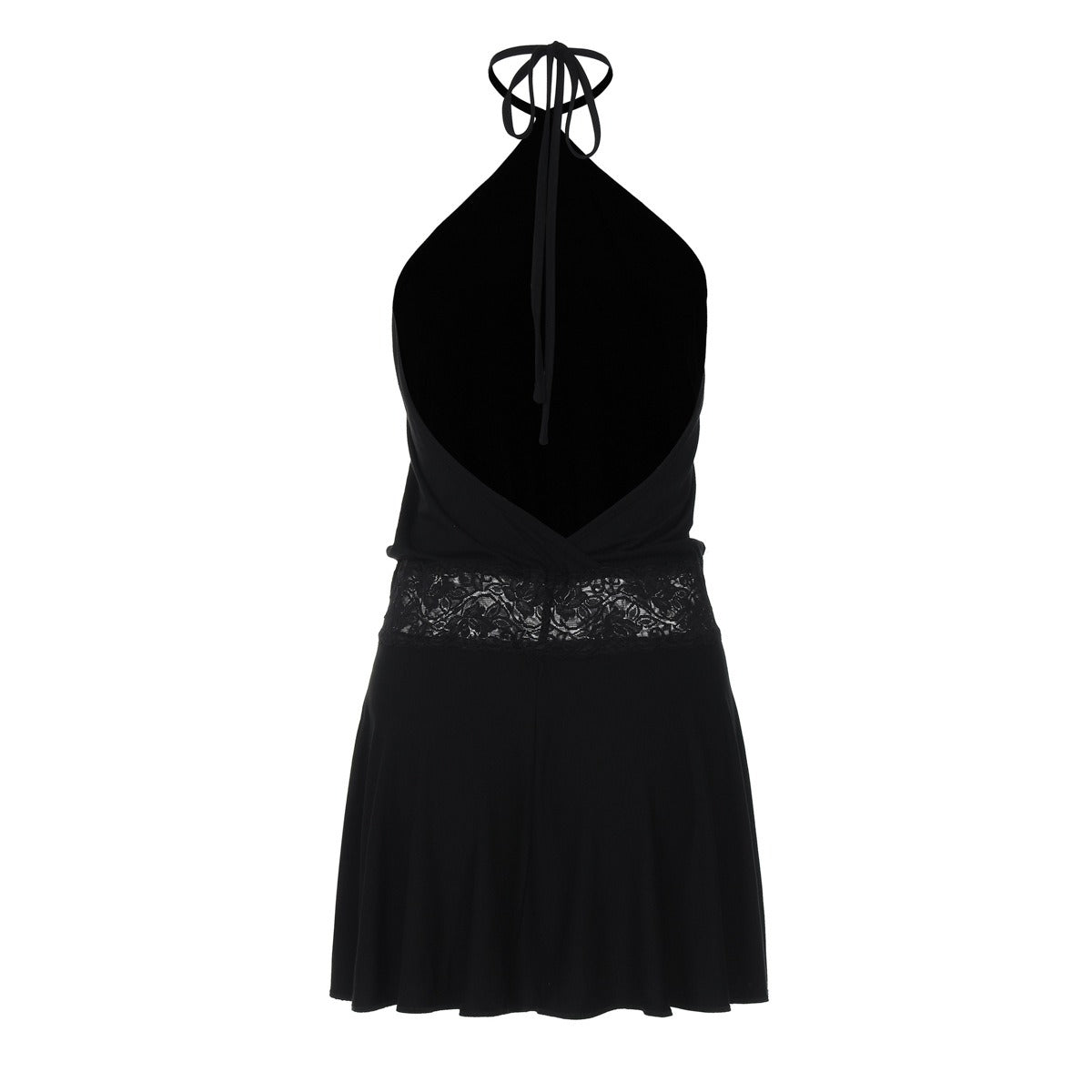 Lin Lace Waist Halter Mini Dress