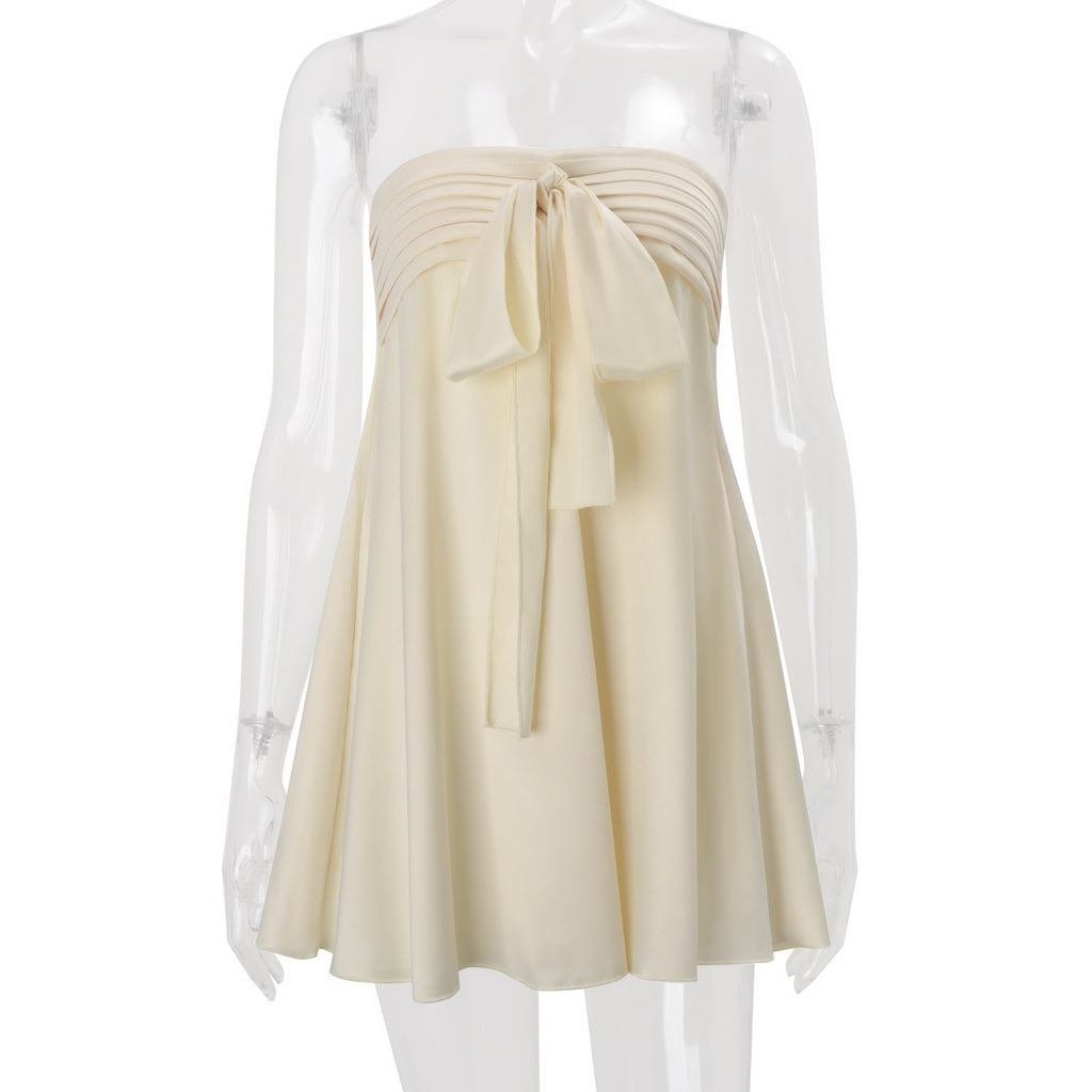 Nil Strapless Bow Tie Mini Dress