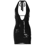 Anais Sequin Halter Mini Dress