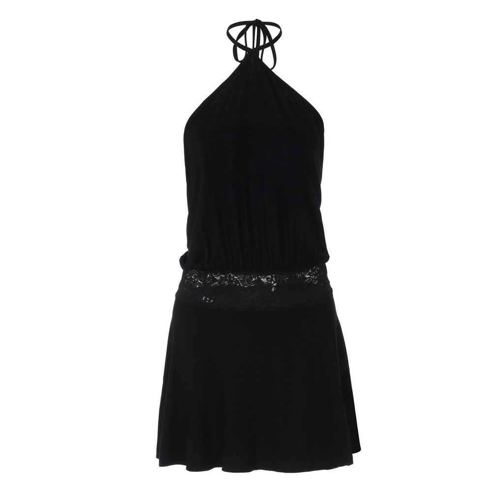 Lin Lace Waist Halter Mini Dress