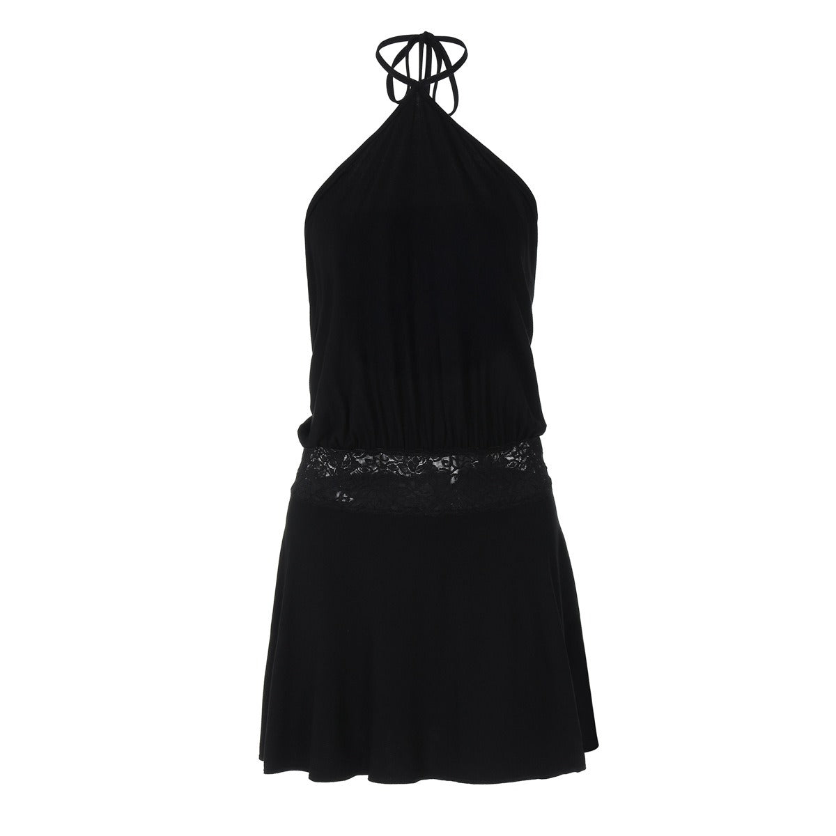 Lin Lace Waist Halter Mini Dress