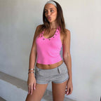 Dalia Eyelet Halter Crop Top