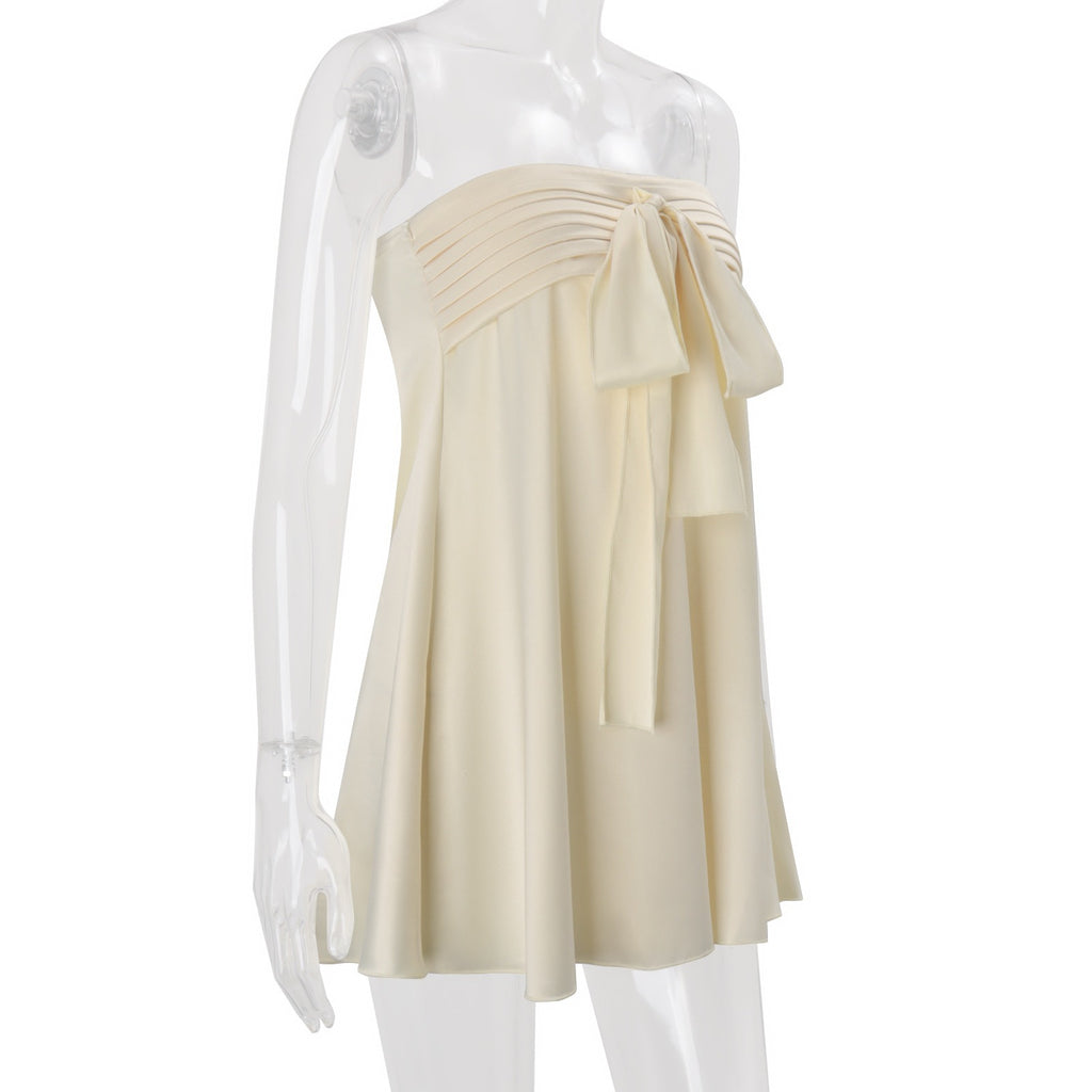 Nil Strapless Bow Tie Mini Dress
