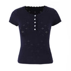 Hattie Eyelet Knit Top & Mini Skirt Set