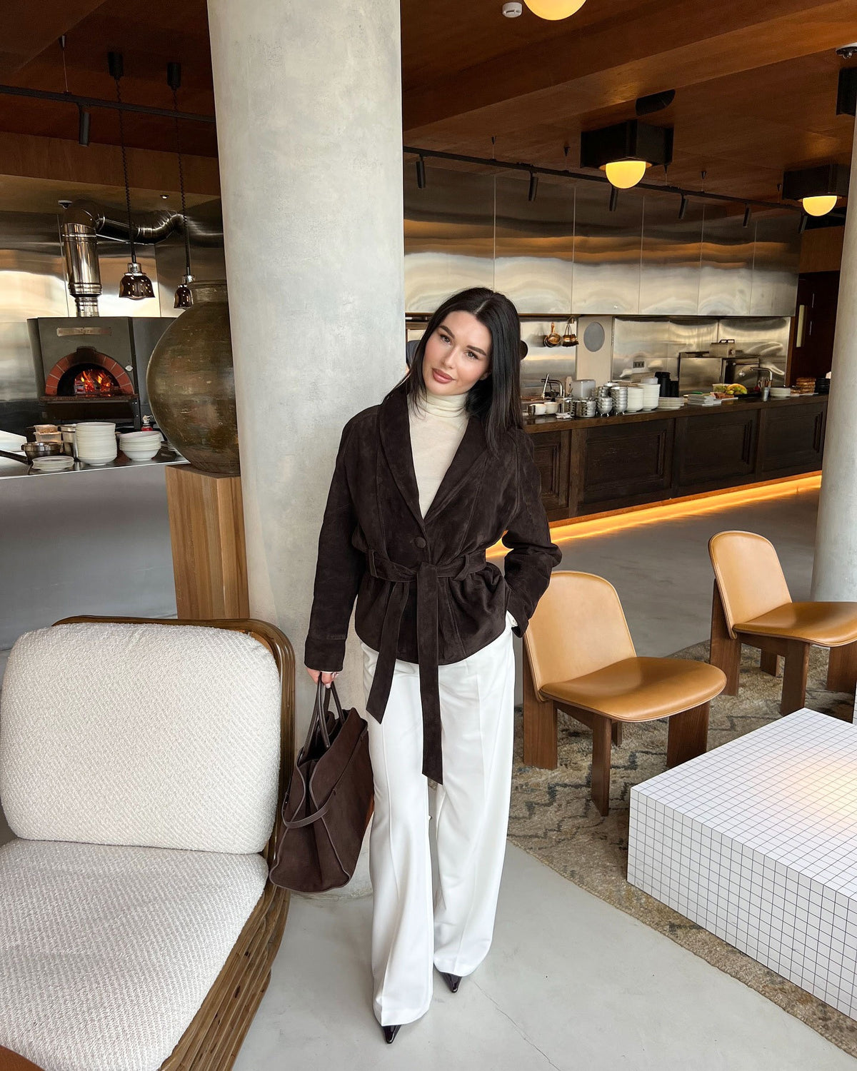 Kaia Belted Shawl Collar Blazer Jacket