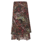 Sylvia Paisley Bloom Ruffle Midi Skirt