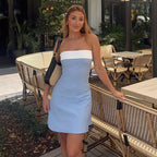 Contrast Trim Strap Mini Dress