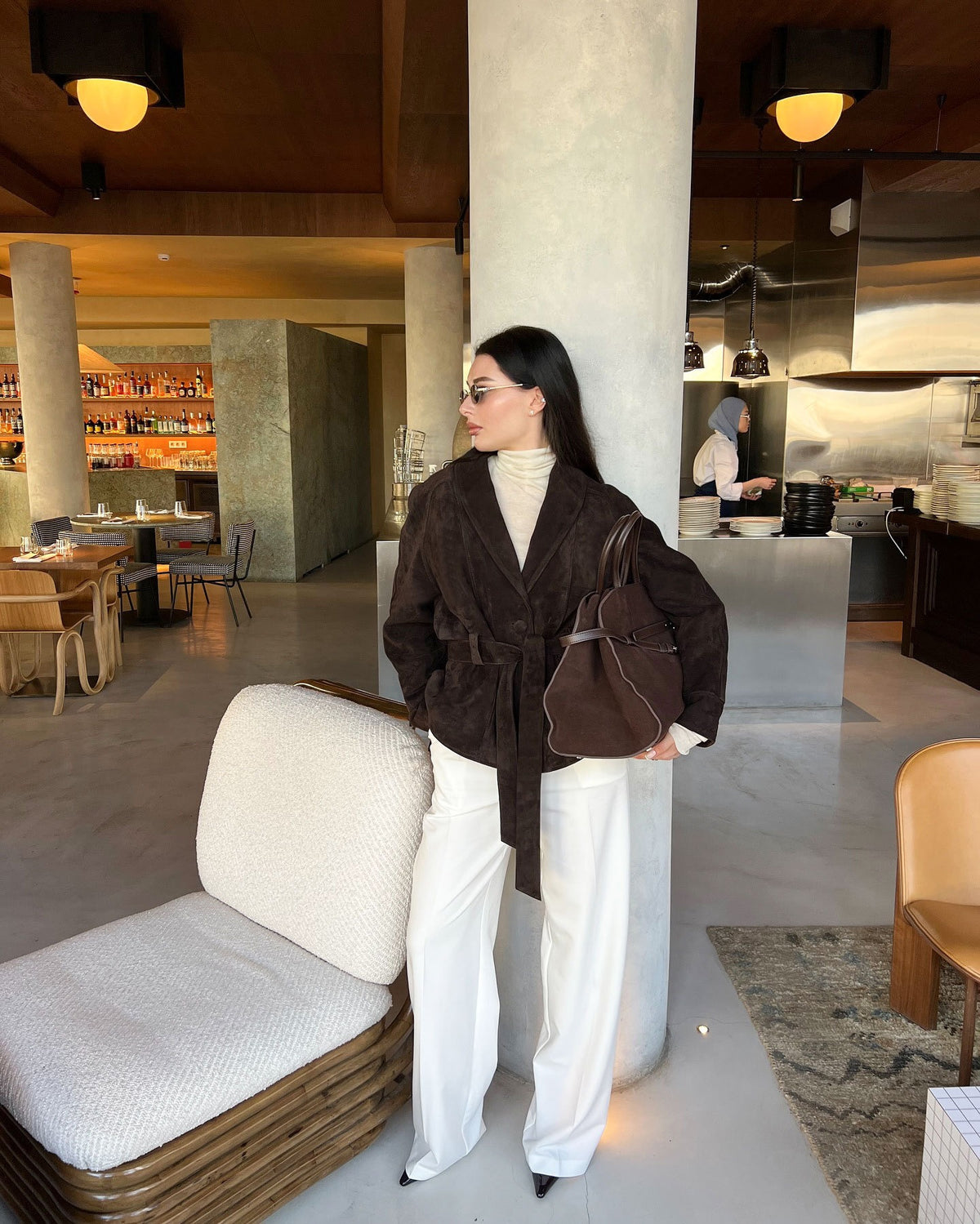 Kaia Belted Shawl Collar Blazer Jacket