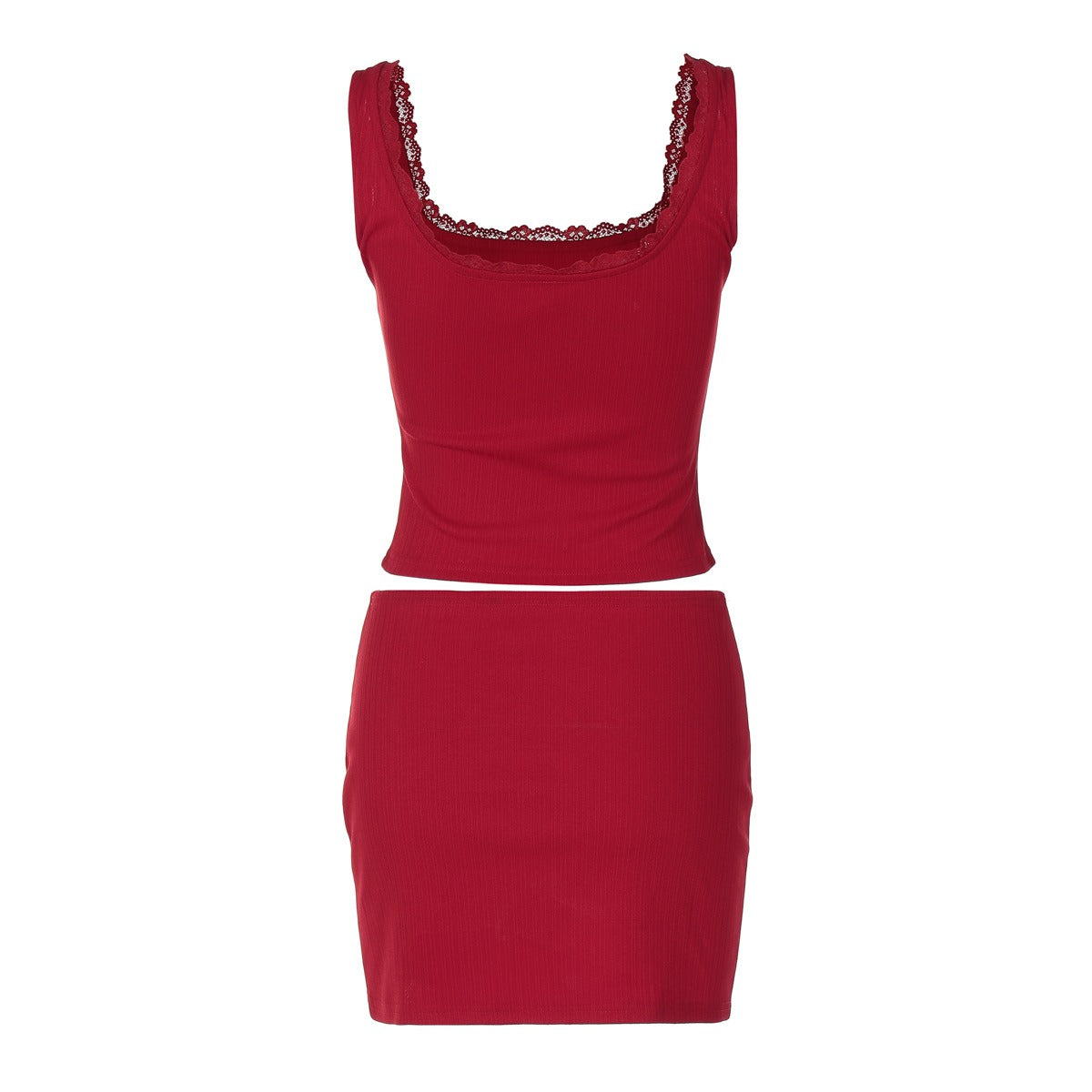 Estelle Lace Trim Mini Skirt Set