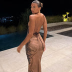Nayeli Lace Halter Maxi Dress