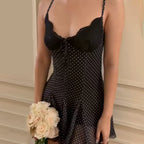 Freya Midnight Polka Dot Lace Mini Dress