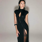 Blair Zip-Front Cutout Maxi Dress
