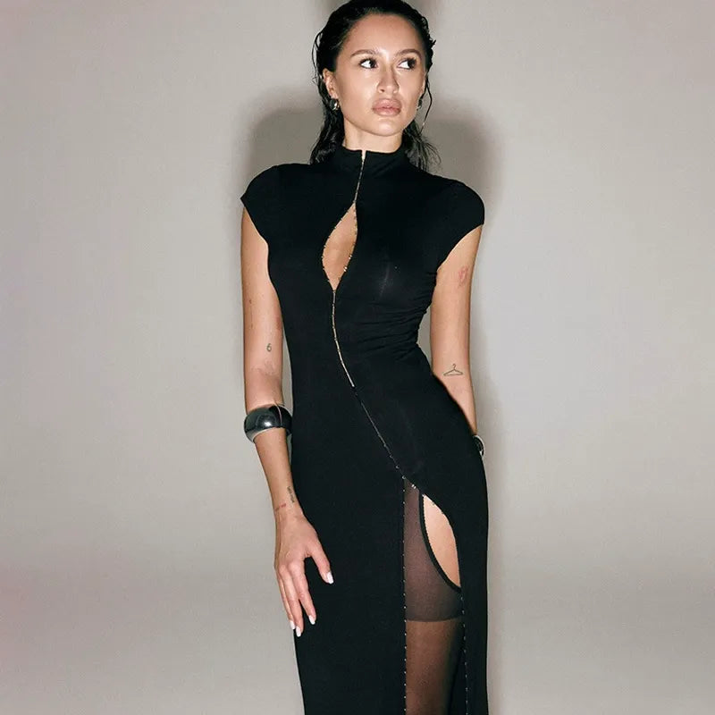 Blair Zip-Front Cutout Maxi Dress