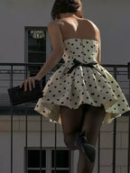 Gemma Vintage Polka Dot Strapless Mini Dress