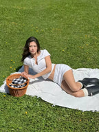 Zoya Eyelet Knit Top & Mini Skirt Set
