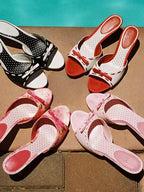 Mira Bow Leather Mules