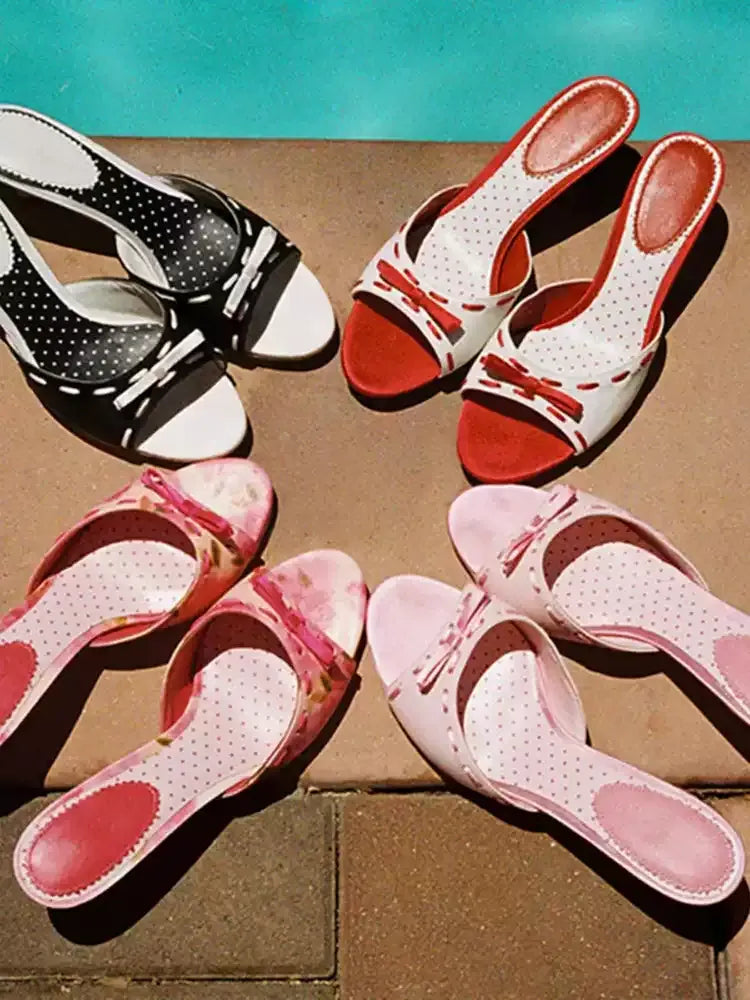 Mira Bow Leather Mules