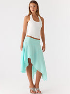 Mei Flow Asymmetric Midi Skirt
