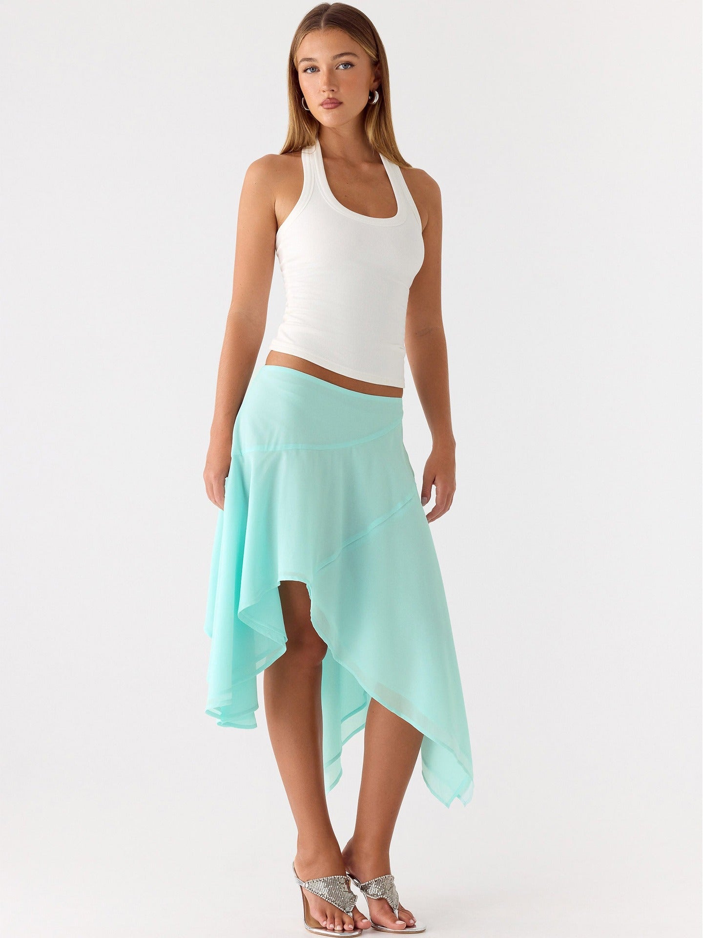 Mei Flow Asymmetric Midi Skirt