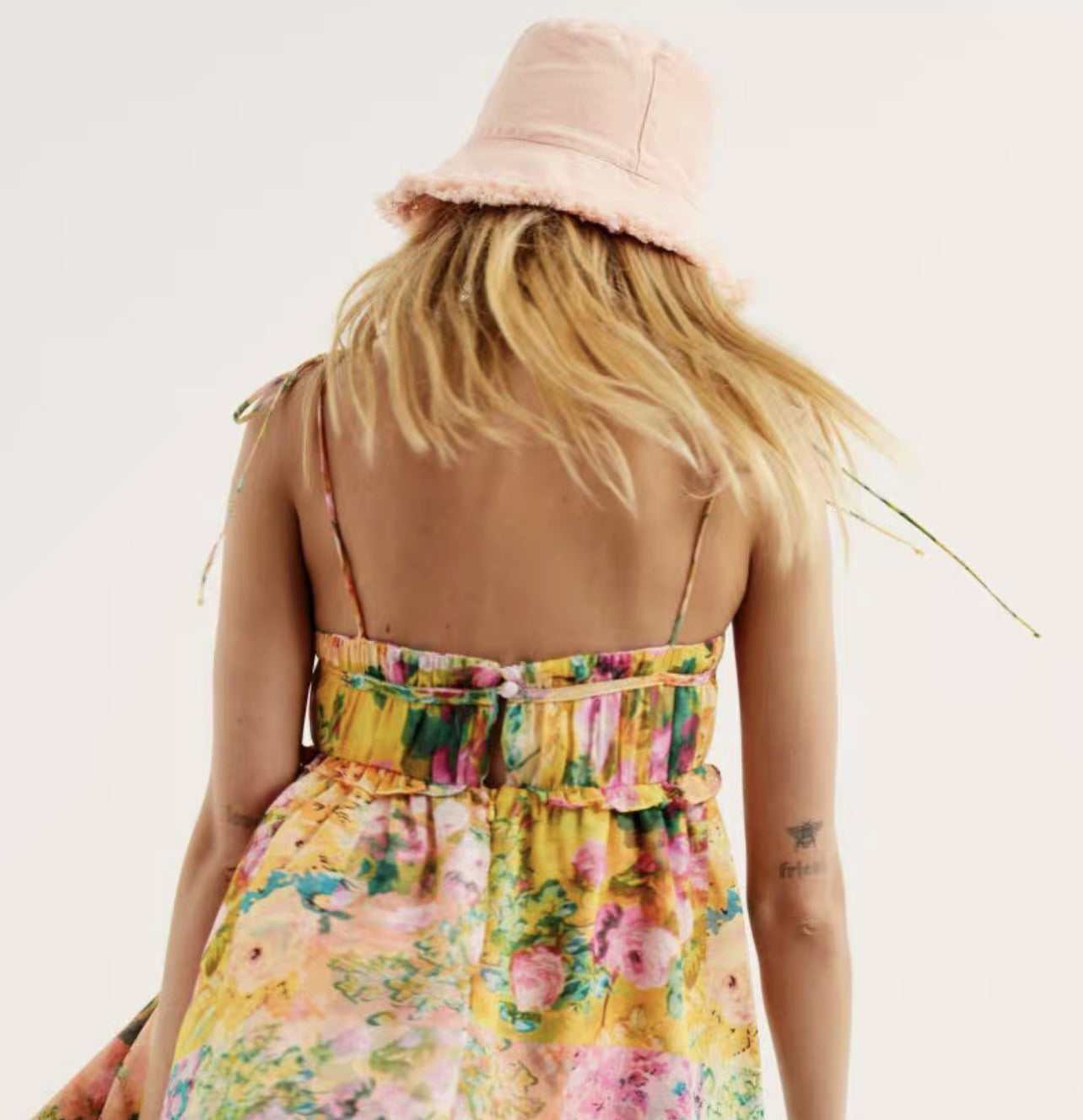 Amira Floral Chiffon Tie-Strap Mini Dress