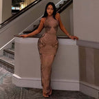 Nayeli Lace Halter Maxi Dress