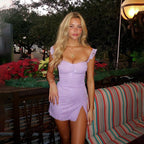 Ilyara Lavender Lace Mini Dress