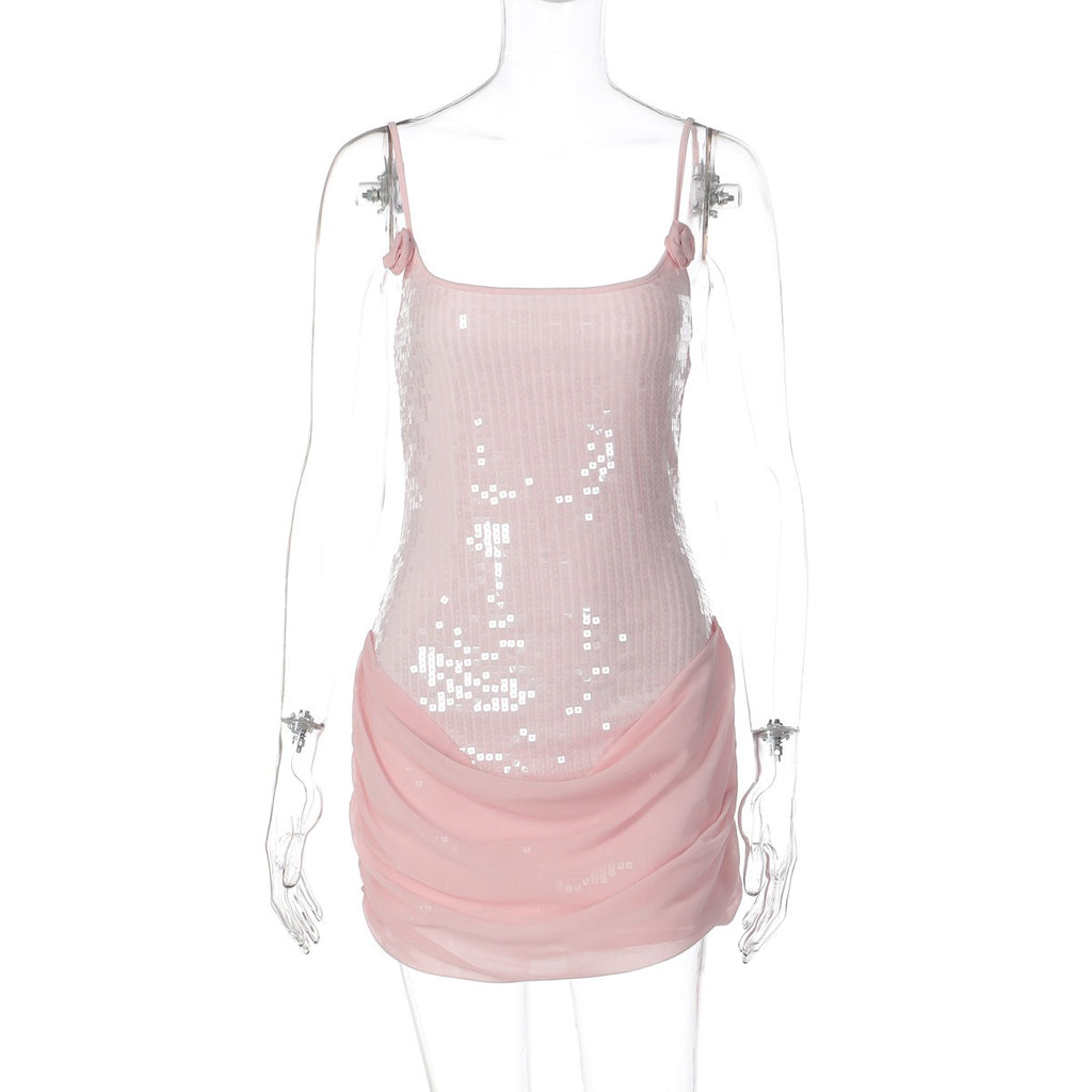 Giulia Sequin Draped Mini Dress