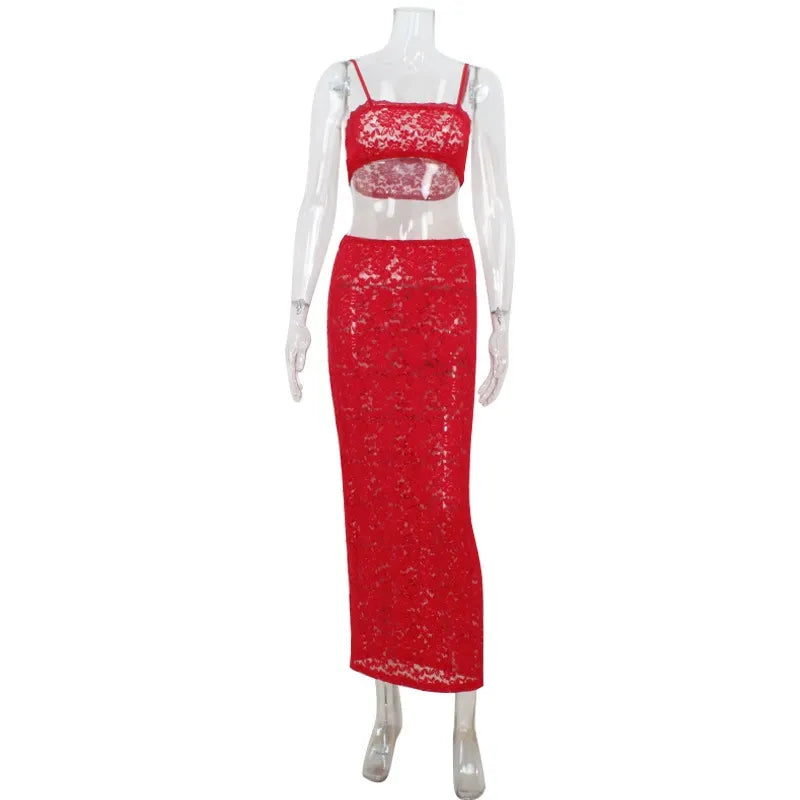 Valesia Lace Maxi Skirt Set